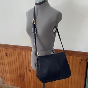 Liz Claiborne Accessories Classic Black Leather Shoulder/Crossbody Bag